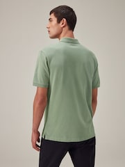Green Regular Fit Short Sleeve Pique Polo Shirt - Image 3 of 8