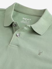 Green Regular Fit Short Sleeve Pique Polo Shirt - Image 6 of 8