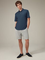 Blue Textured Waffle Polo Shirt - Image 2 of 7