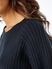 Roman Black Ribbed Batwing Jumper - Image 5 of 5