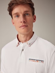 White Short Sleeve Smart Collar Polo Shirt - Image 4 of 7