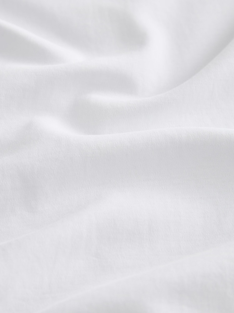White Check 100% Cotton Short Sleeve Smart Collar Polo Shirt - Image 7 of 7