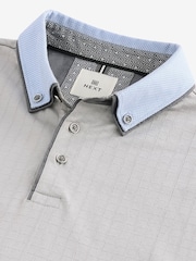 Серый - Рубашка-поло с коротким рукавом Smart Collar - Image 8 of 9
