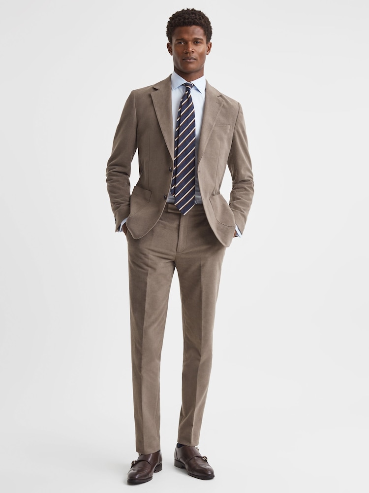 Reiss Mushroom Wall Slim Fit Moleskin Adjuster Trousers - Image 6 of 6