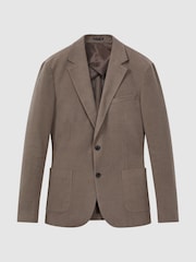 приталенный однобортный блейзер Reiss Moleskin - Изображение 2 из 8
