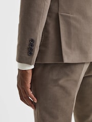 приталенный однобортный блейзер Reiss Moleskin - Изображение 4 из 8