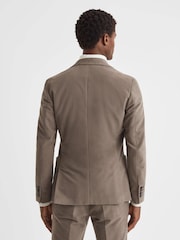 приталенный однобортный блейзер Reiss Moleskin - Изображение 5 из 8