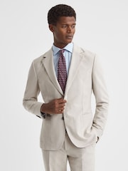 Reiss Stone Grove Slim Fit Single Breasted Moleskin Blazer - Image 1 of 9