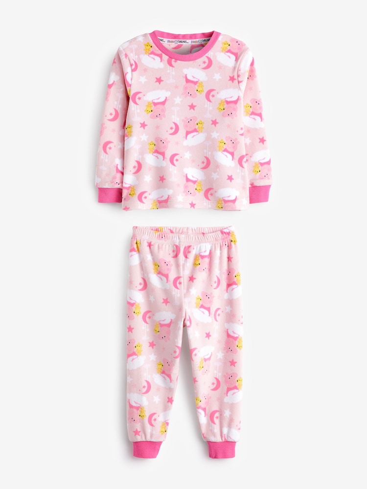 Brand Threads Pink Peppa Pig Girls Fleece Pyjamas Set - Image 1 of 4