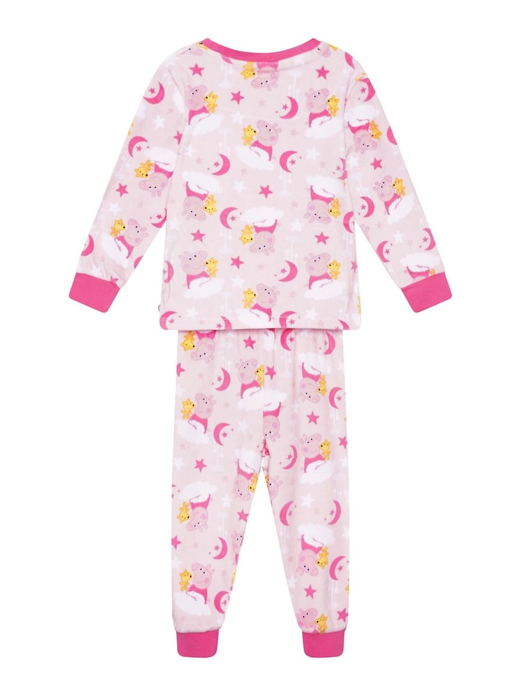 Brand Threads Pink Peppa Pig Girls Fleece Pyjamas Set - Image 2 of 4