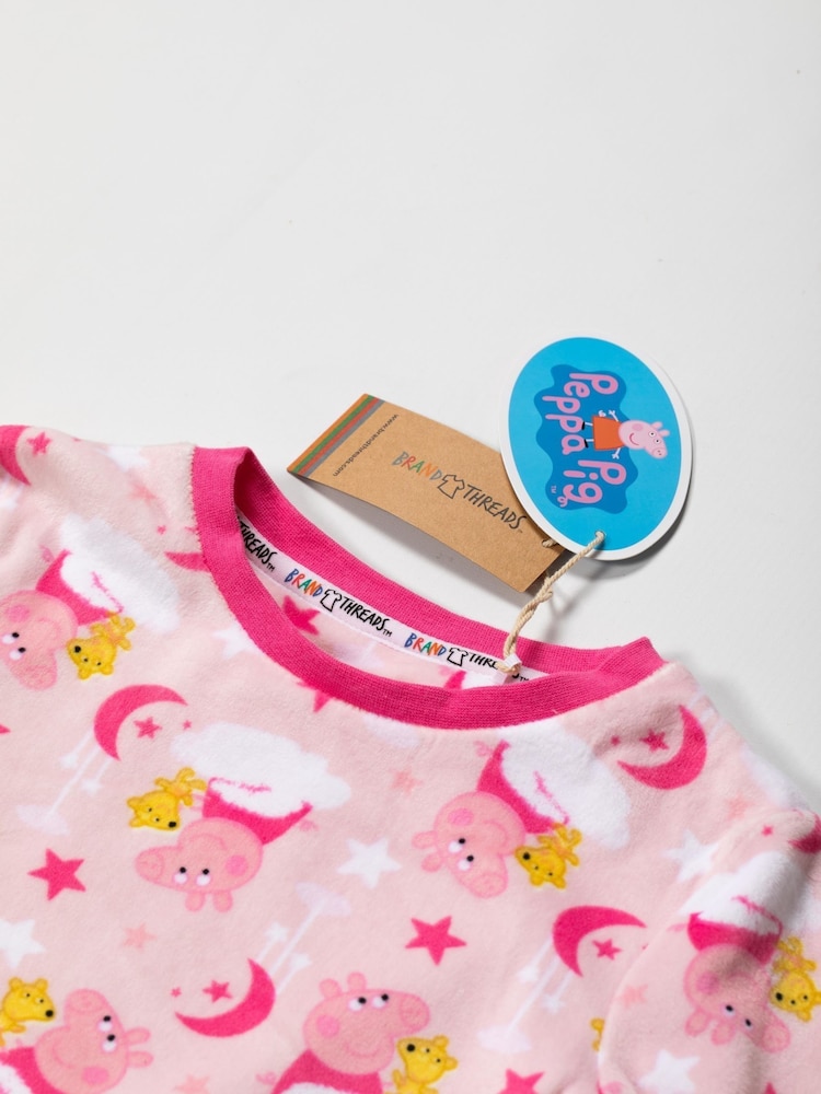 Brand Threads Pink Peppa Pig Girls Fleece Pyjamas Set - Image 4 of 4