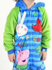 Brand Threads Blue George Pig Boys Fleece All-In-One - Image 3 of 4