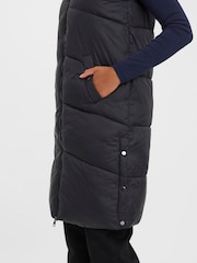 VERO MODA Black Longline Padded Gilet - Image 3 of 6