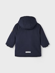 Name It Blue Teddy Lined Parka Jacket With Detachable Hood - Image 3 of 5