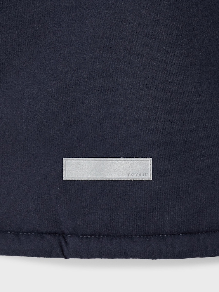Name It Blue Teddy Lined Parka Jacket With Detachable Hood - Image 5 of 5