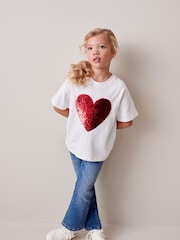 Red Heart Sequin T-Shirt (3-16yrs) - Image 3 of 7