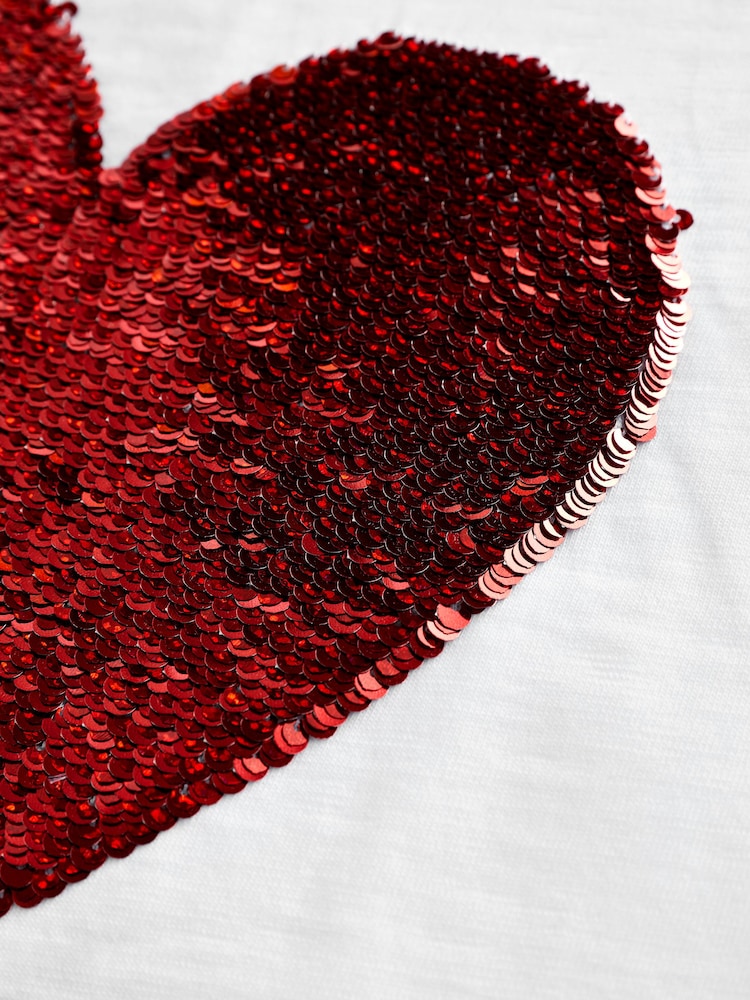 Red Heart Sequin T-Shirt (3-16yrs) - Image 7 of 7