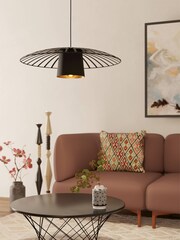 Eglo Black/Gold Felixkirk Single Pendant Ceiling Light - Image 1 of 4