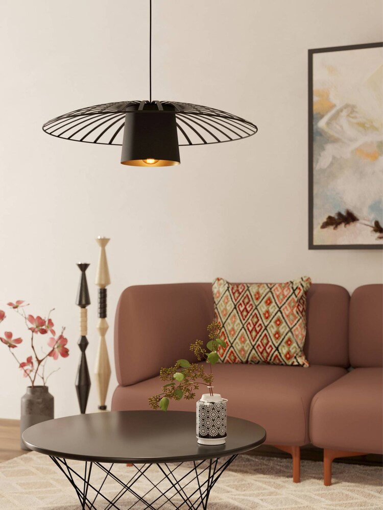 Eglo Black/Gold Felixkirk Single Pendant Ceiling Light - Image 1 of 4