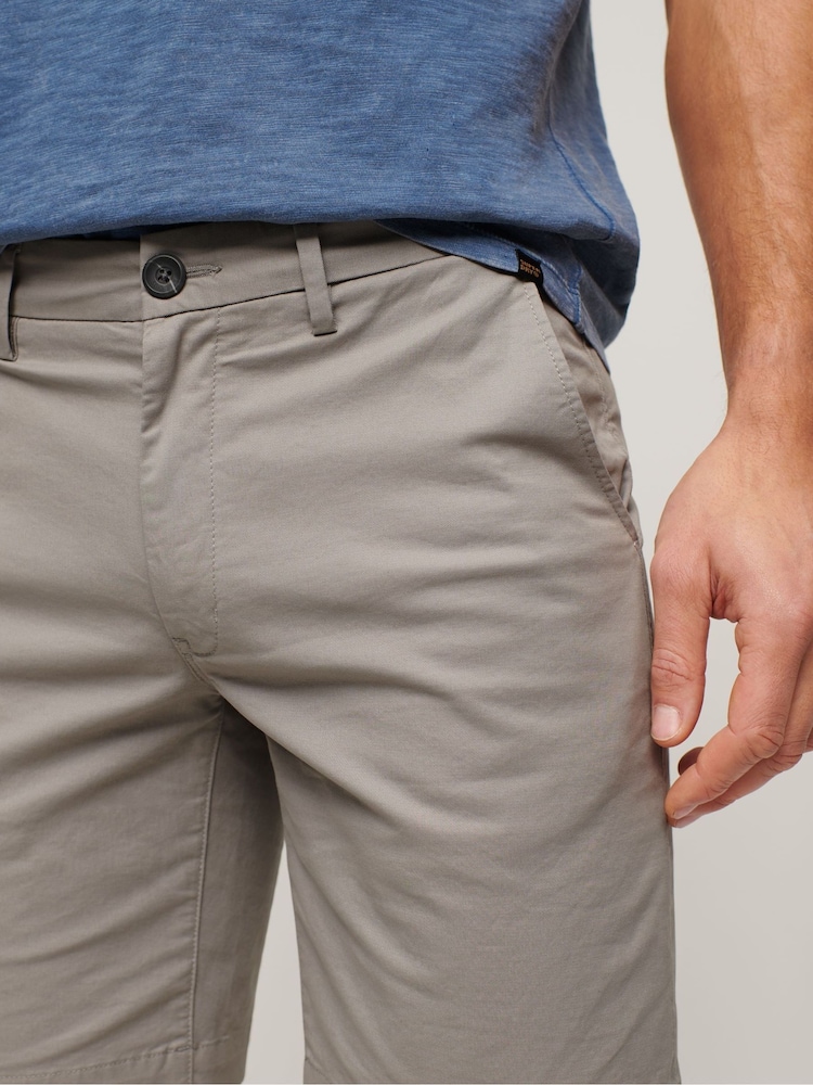 Superdry Grey Stretch Chinos Shorts - Image 4 of 7