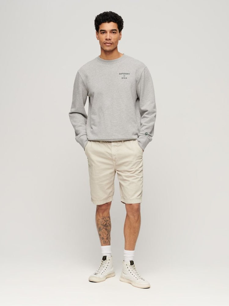 Superdry Cream Vintage International Slim Fit Chino Shorts - Image 1 of 7