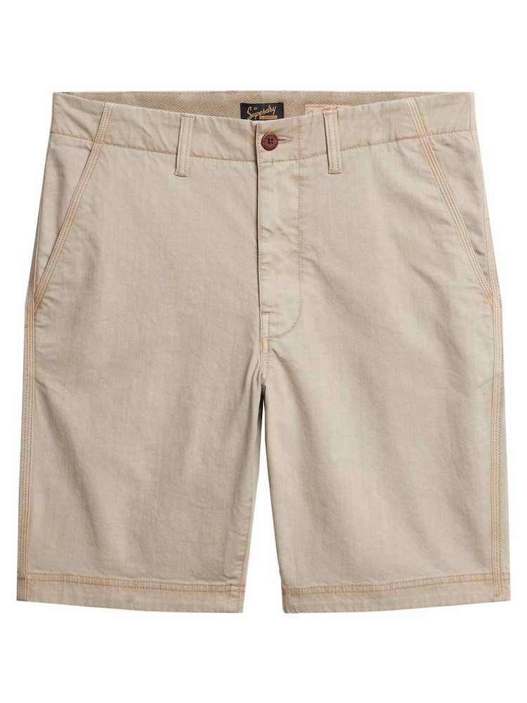 Superdry Cream Vintage International Slim Fit Chino Shorts - Image 5 of 5