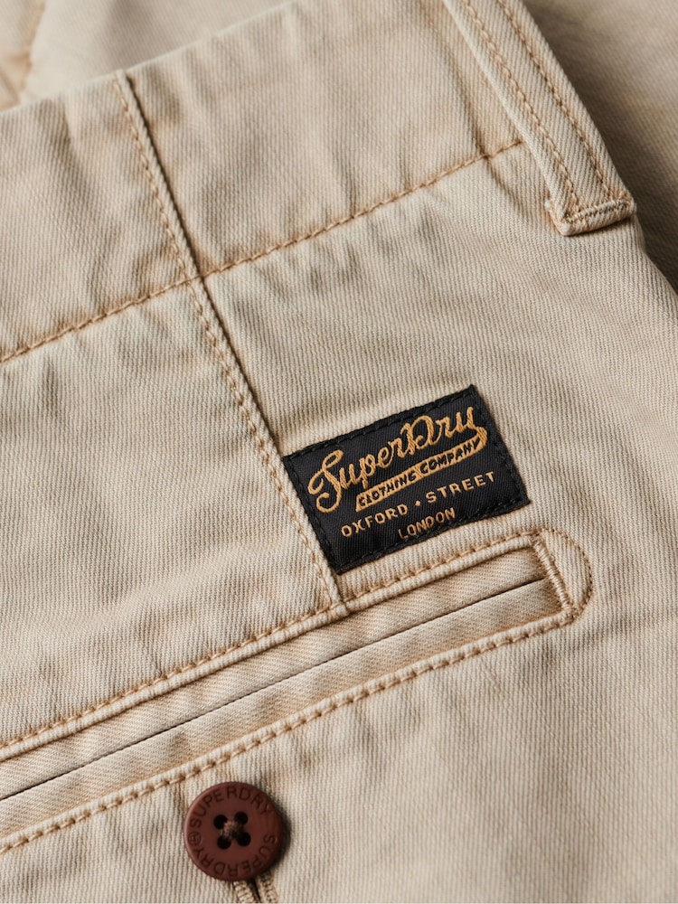 Superdry Cream Vintage International Slim Fit Chino Shorts - Image 7 of 7