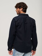 Superdry Blue Surplus Canvas Overshirt - Image 2 of 6