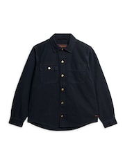 Superdry Blue Surplus Canvas Overshirt - Image 4 of 6
