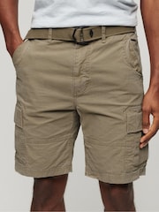 Superdry Brown Chrome Heavy Cargo 100% Cotton Shorts - Image 1 of 1