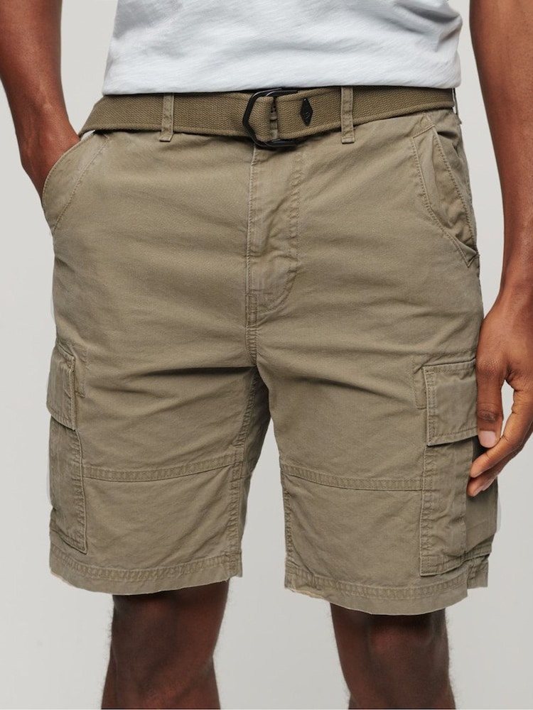 Superdry Brown Chrome Heavy Cargo 100% Cotton Shorts - Image 1 of 1