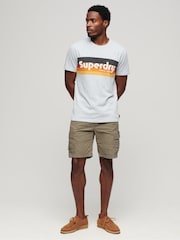 Superdry Brown Chrome Heavy Cargo 100% Cotton Shorts - Image 4 of 7