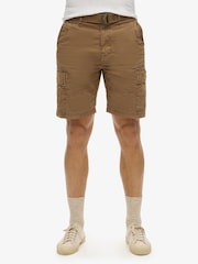 Superdry Brown Heavy Cargo 100% Cotton Shorts - Image 1 of 6