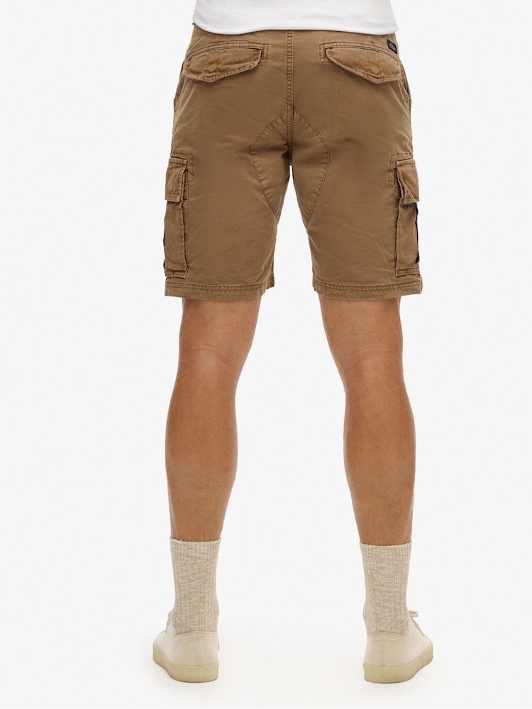 Superdry Brown Heavy Cargo 100% Cotton Shorts - Image 2 of 6