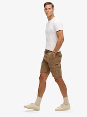 Superdry Brown Heavy Cargo 100% Cotton Shorts - Image 4 of 6