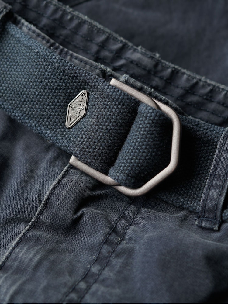 Superdry Blue Heavy Cargo 100% Cotton Shorts - Image 7 of 7