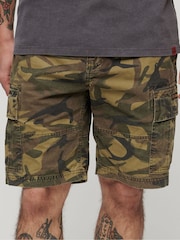 Superdry Green 100% Cotton Heavy Cargo Shorts - Image 1 of 5