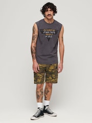 Superdry Green 100% Cotton Heavy Cargo Shorts - Image 2 of 5
