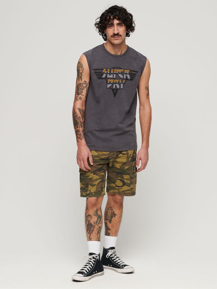 Superdry Green 100% Cotton Heavy Cargo Shorts - Image 2 of 5