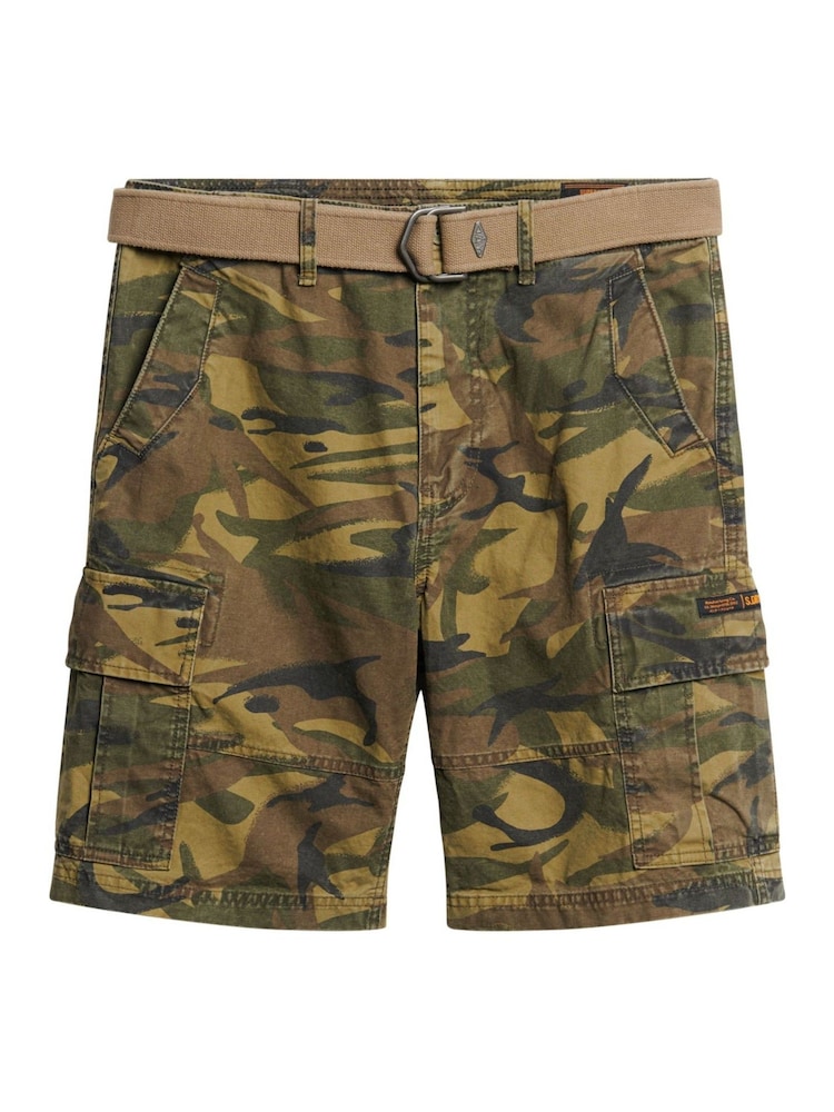 Superdry Green 100% Cotton Heavy Cargo Shorts - Image 5 of 5