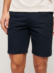 Superdry Blue Stretch Chinos Shorts - Image 1 of 7