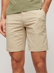 Superdry Brown Stretch Chinos Shorts - Image 1 of 5