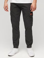 Superdry Black Slim Para 100% Cotton Cargo Trousers - Image 1 of 5