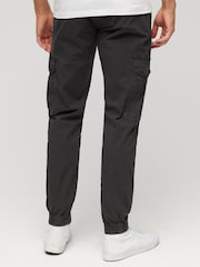 Superdry Black Slim Para 100% Cotton Cargo Trousers - Image 2 of 5