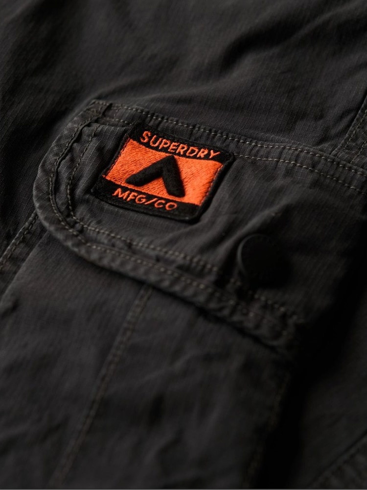Superdry Black Slim Para 100% Cotton Cargo Trousers - Image 5 of 5