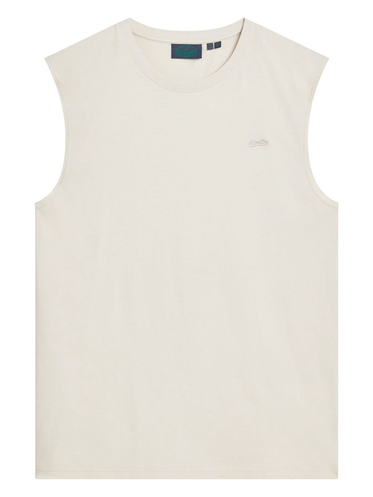 Superdry White 100% Cotton Essential Logo Tank - Image 1 of 6