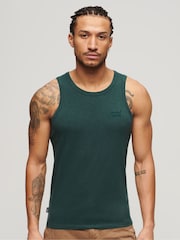 Superdry Green 100% Cotton Essential Logo Vest - Image 1 of 5