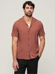 Superdry Red Short Sleeve Revere 70s Shirt - Image 1 of 6