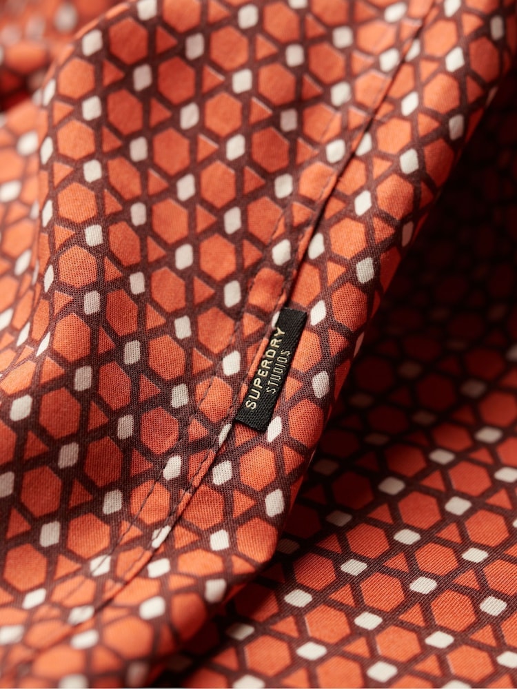 Superdry Red Short Sleeve Revere 70s Shirt - Image 6 of 6 Superdry Red Short Sleeve Revere 70s Shirt - Image 6 of 6