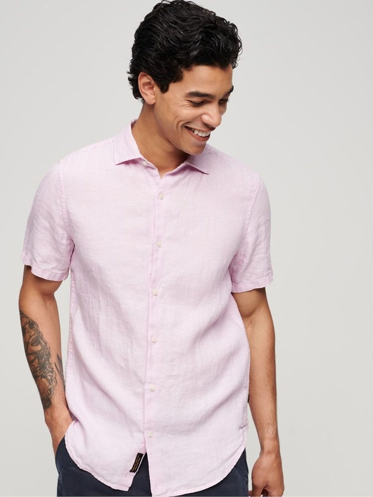 Superdry Pink Studios Casual Short Sleeved Shirt - Image 1 of 4